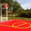Voetbaldoel-basketbalcombi Model VBC180 8 Voetbaldoel basketbalcombinatie. Hier afgebeeld in onze pannakooi met vloercoating. Model VBC180. Deze voetbaldoel basketbal combinaties zin ook zeer geschikt om vrijstaand te plaatsen.